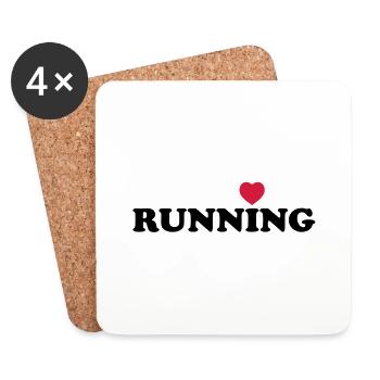 Love running - Coasters (set of 4) - white - Front