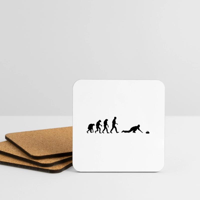 l'évolution de curling Dessous de verre (lot de 4)