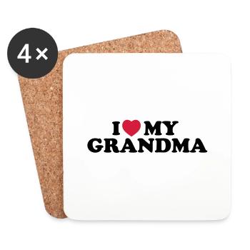 I love my grandma - Coasters (set of 4) - white - Front