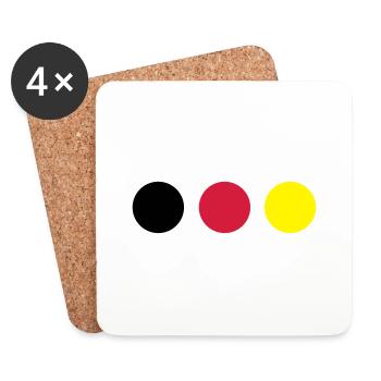 Points black, red and yellow - Coasters (set of 4) - white - Front