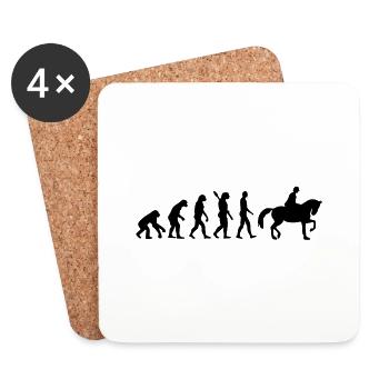 Reiten - Untersetzer (4er-Set) - Weiß - Vorne
