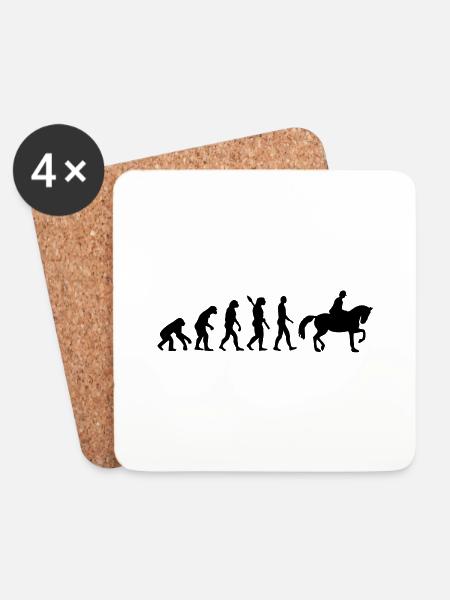 Reiten - Untersetzer (4er-Set) - Weiß