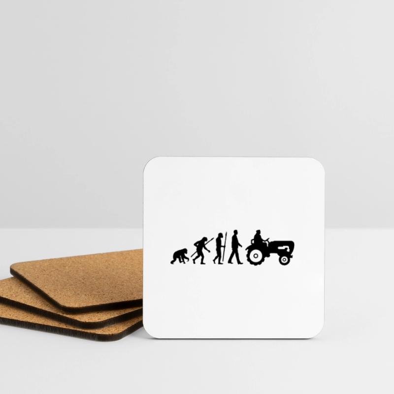 evolution_bauer_mit_traktor_032013_a_1c Coasters (set of 4)