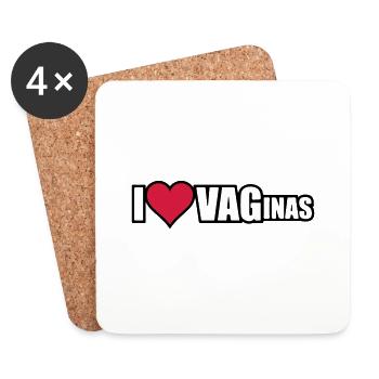 I LOVE VAGINAS - Coasters (set of 4) - white - Front