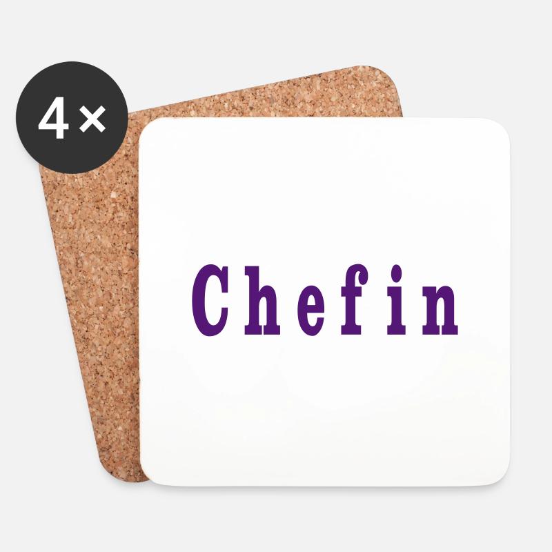 Chefin - Untersetzer (4er-Set) - Weiß