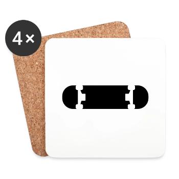 Skateboard - Untersetzer (4er-Set) - Weiß - Vorne