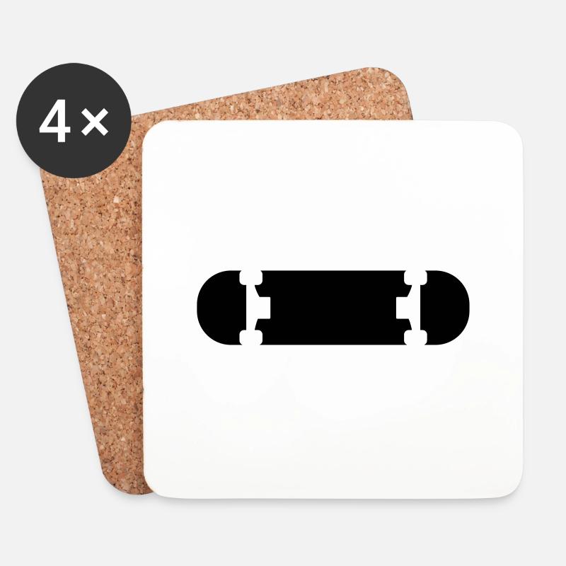 Skateboard - Untersetzer (4er-Set) - Weiß