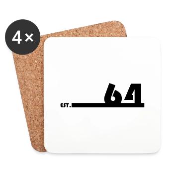 64_Black - Untersetzer (4er-Set) - Weiß - Vorne