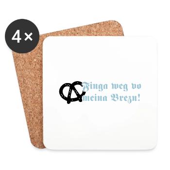 Finga weg vo meina Brezn! - Untersetzer (4er-Set) - Weiß - Vorne