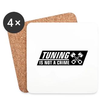 tuning_is_not_a_crime_1_f1 - Dessous de verre (lot de 4) - blanc - Devant