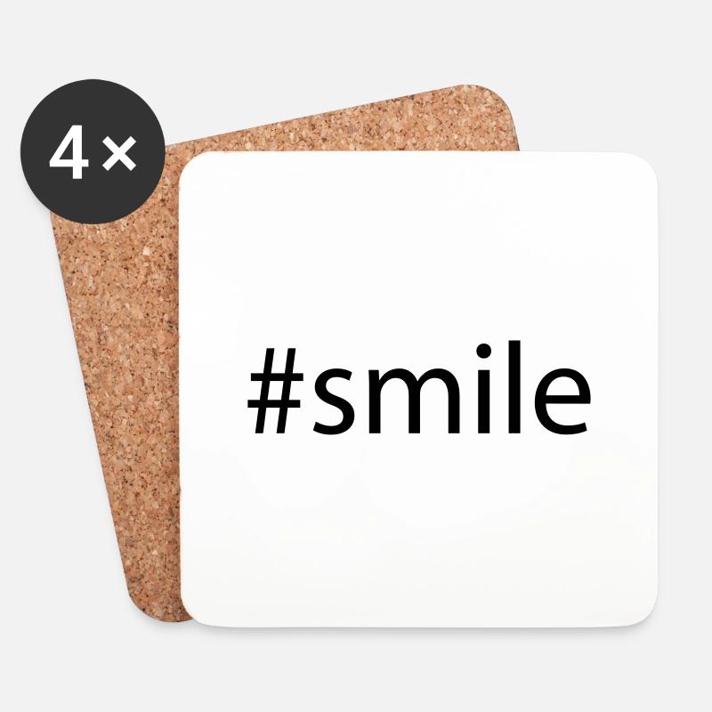 #smile - Untersetzer (4er-Set) - Weiß