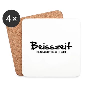 beisszeit_raubfischer - Untersetzer (4er-Set) - Weiß - Vorne
