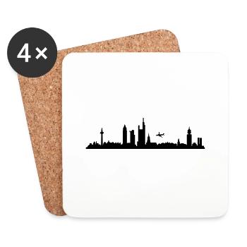 Skyline Frankfurt - Untersetzer (4er-Set) - Weiß - Vorne