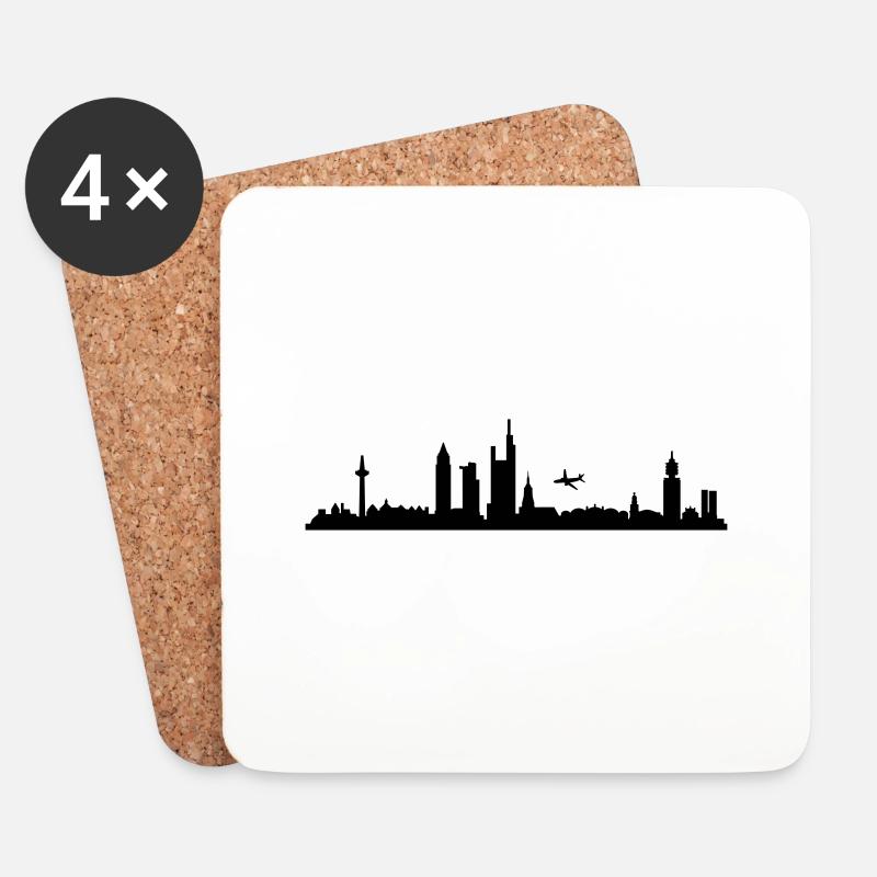 Skyline Frankfurt - Untersetzer (4er-Set) - Weiß