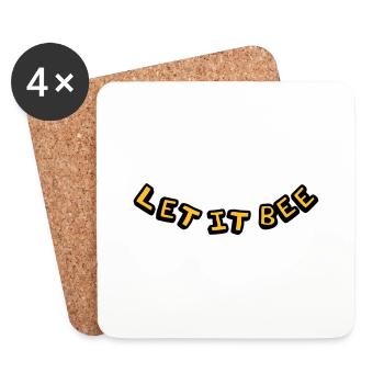 Let It Bee Imker Logo - Untersetzer (4er-Set) - Weiß - Vorne