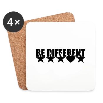 Be Different Sterne Herz Liebe Form Symbole - Untersetzer (4er-Set) - Weiß - Vorne