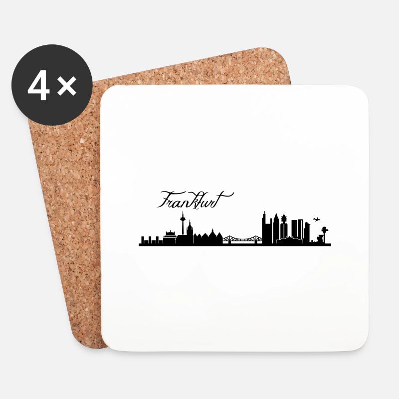 Frankfurter Skyline - Untersetzer (4er-Set) - Weiß