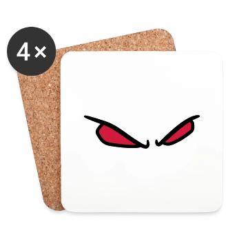 2 evil eye horror halloween red bright comic - Coasters (set of 4) - white - Front