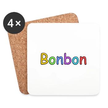 Bonbon Schriftzug in bunt - Untersetzer (4er-Set) - Weiß - Vorne