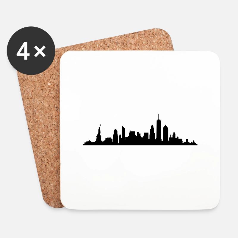 Skyline New York - Untersetzer (4er-Set) - Weiß