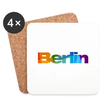 Berlin bunt T-Shirt - Untersetzer (4er-Set) - Weiß - Vorne