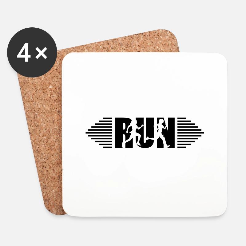Run, Runner - Run - Coasters (set of 4) - white