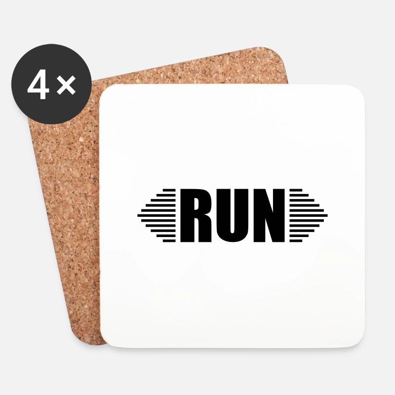 Laufen, Läufer - Run - Untersetzer (4er-Set) - Weiß