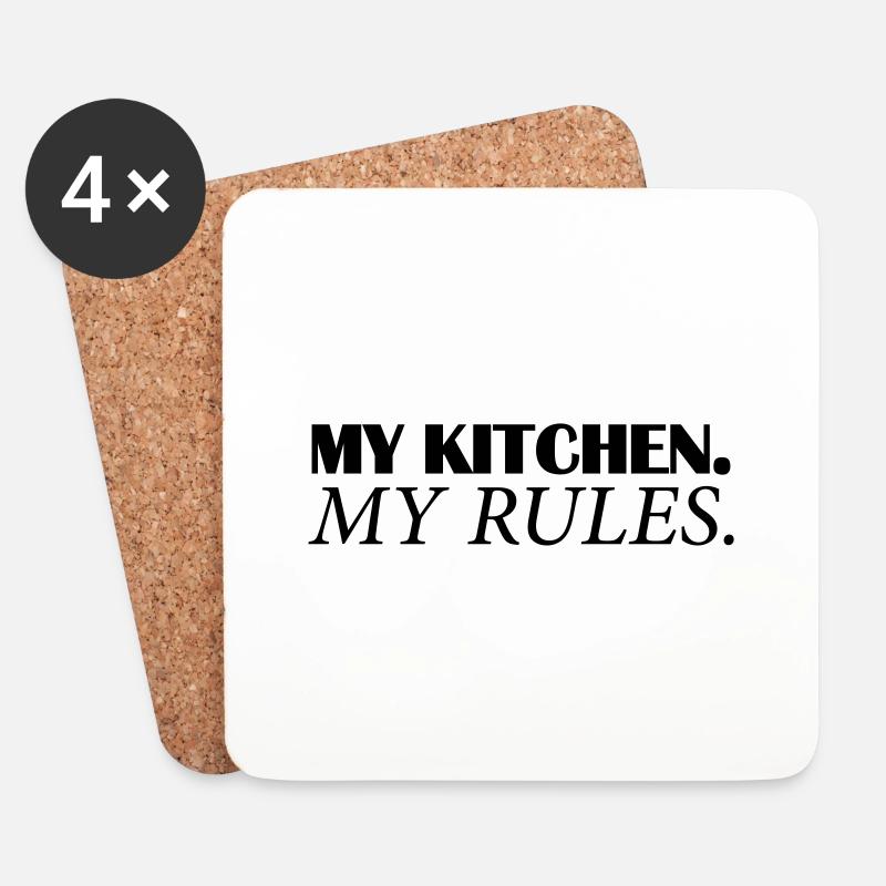 my kitchen my rules - Untersetzer (4er-Set) - Weiß