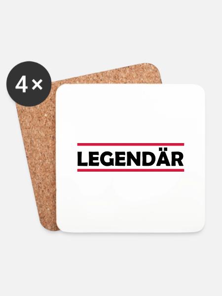 legendaer_02 - Untersetzer (4er-Set) - Weiß