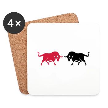 stiere - Untersetzer (4er-Set) - Weiß - Vorne