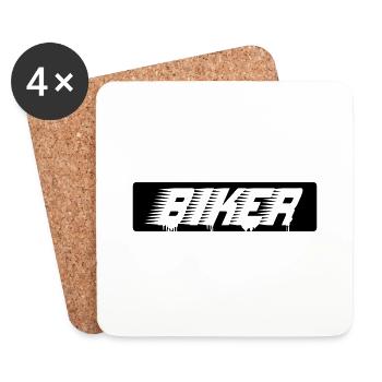 biker_1 - Dessous de verre (lot de 4) - blanc - Devant