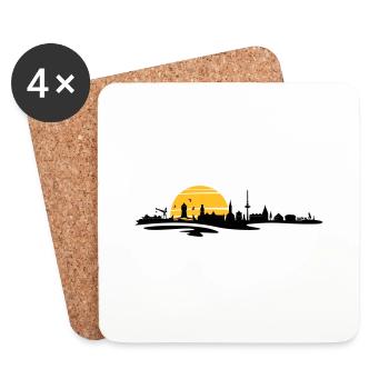 Skyline - Küste Cuxhaven - Untersetzer (4er-Set) - Weiß - Vorne