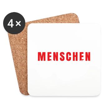 Menschen nicht so meins - Untersetzer (4er-Set) - Weiß - Vorne