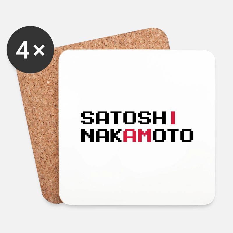 Ich bin Satoshi Nakamoto - Untersetzer (4er-Set) - Weiß