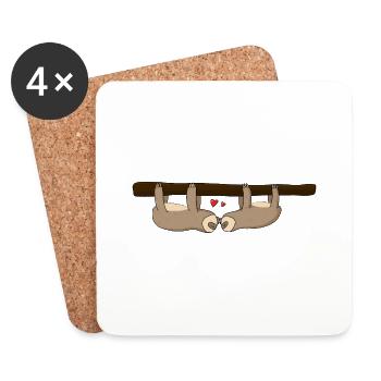 Sloth valentine's day - Coasters (set of 4) - white - Front