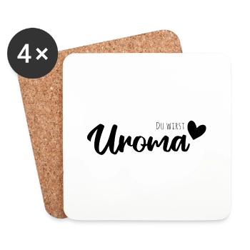 Du wirst Uroma - Untersetzer (4er-Set) - Weiß - Vorne