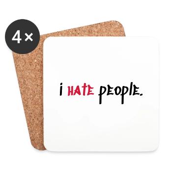 I hate people - Coasters (set of 4) - white - Front