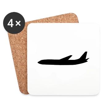 Avion - Dessous de verre (lot de 4) - blanc - Devant