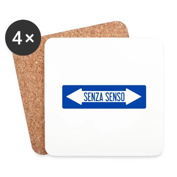 Non-sense road sign - Coasters (set of 4) - white - Front
