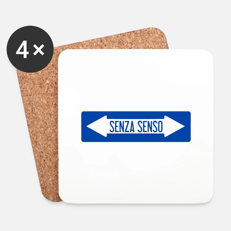 Unsinnige Verkehrszeichen - Untersetzer (4er-Set) - Weiß