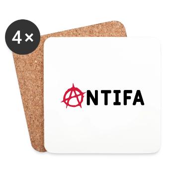 Antifa - Dessous de verre (lot de 4) - blanc - Devant