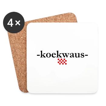 koekwaus, Brabants for fool - Coasters (set of 4) - white - Front
