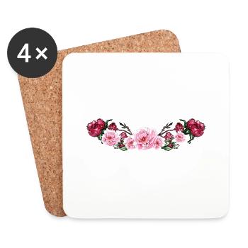 flowers - Coasters (set of 4) - white - Front