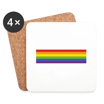 Arc-en-ciel de fierté - Dessous de verre (lot de 4) - blanc - Devant