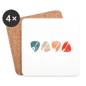 Guitaristes Musique Guitare Musiciens Guitariste - Dessous de verre (lot de 4) - blanc - Devant