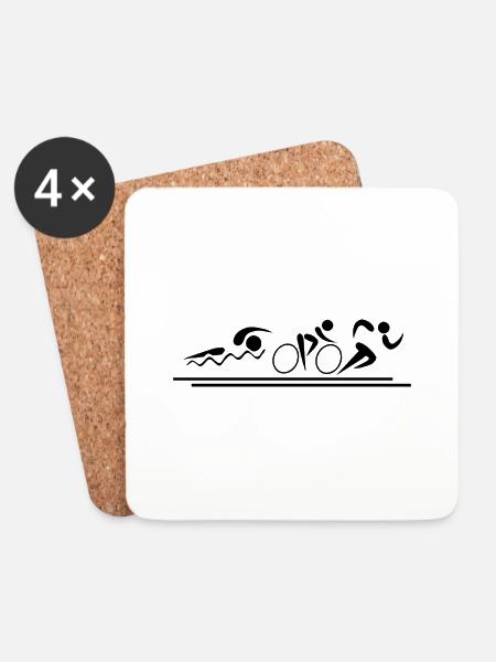Triathlon Swim Bike Run - Untersetzer (4er-Set) - Weiß