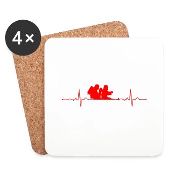 heartbeats fire brigade - Coasters (set of 4) - white - Front
