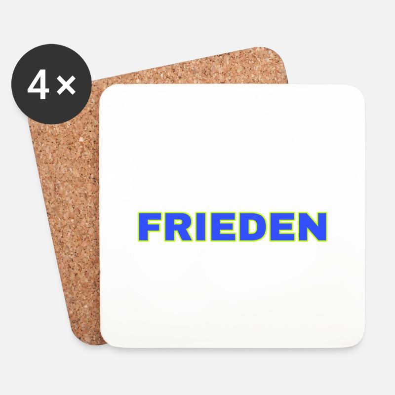 Frieden - Untersetzer (4er-Set) - Weiß