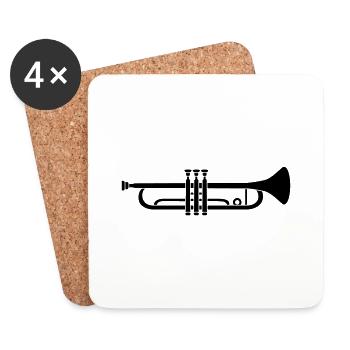 Instrument Music Trumpet - Coasters (set of 4) - white - Front