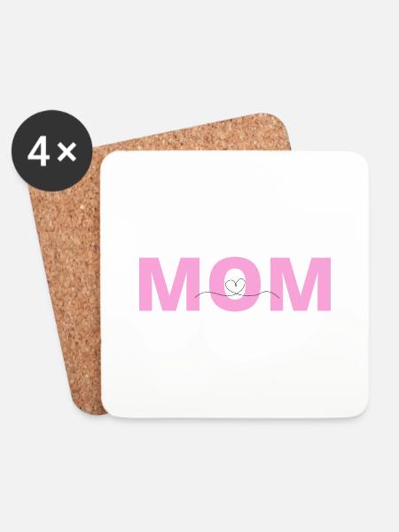 Mom - Untersetzer (4er-Set) - Weiß